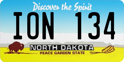 ND license plate ION134