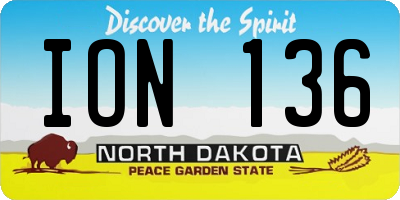 ND license plate ION136