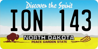 ND license plate ION143