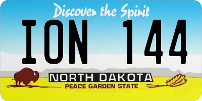 ND license plate ION144