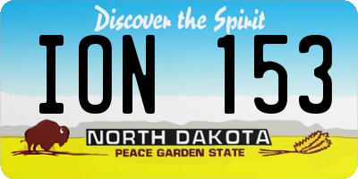 ND license plate ION153