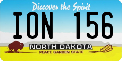 ND license plate ION156