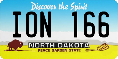 ND license plate ION166