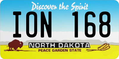 ND license plate ION168