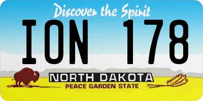 ND license plate ION178