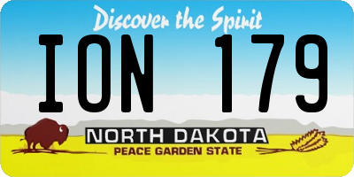 ND license plate ION179