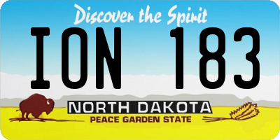 ND license plate ION183