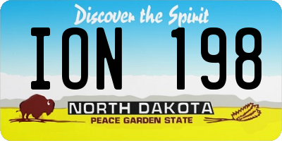ND license plate ION198
