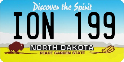 ND license plate ION199
