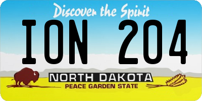 ND license plate ION204