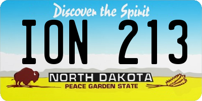 ND license plate ION213