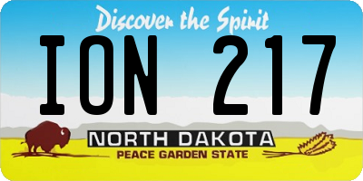 ND license plate ION217