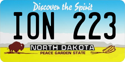 ND license plate ION223