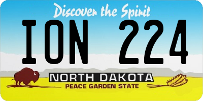ND license plate ION224