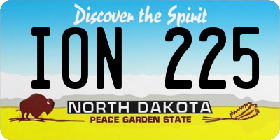 ND license plate ION225