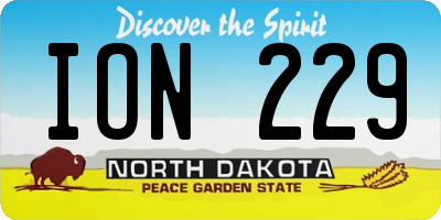 ND license plate ION229