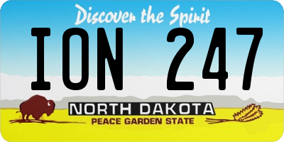 ND license plate ION247