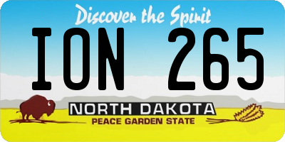 ND license plate ION265