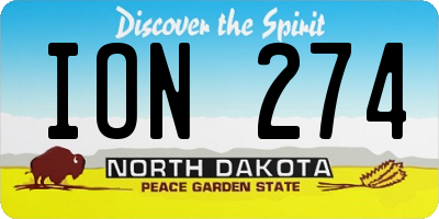 ND license plate ION274