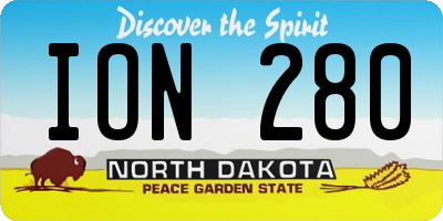 ND license plate ION280