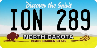 ND license plate ION289