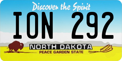 ND license plate ION292