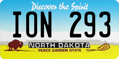 ND license plate ION293
