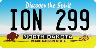 ND license plate ION299