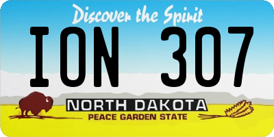ND license plate ION307