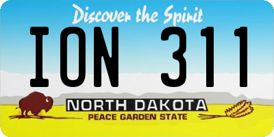 ND license plate ION311