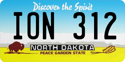 ND license plate ION312