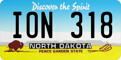 ND license plate ION318