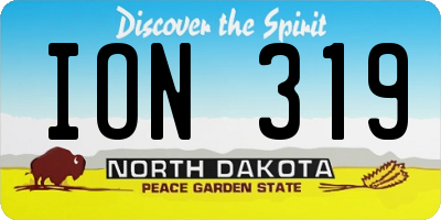 ND license plate ION319
