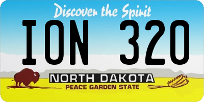 ND license plate ION320