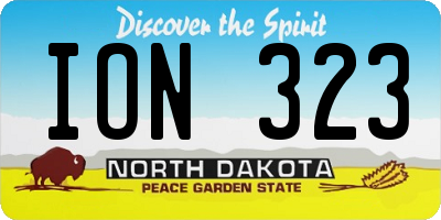 ND license plate ION323