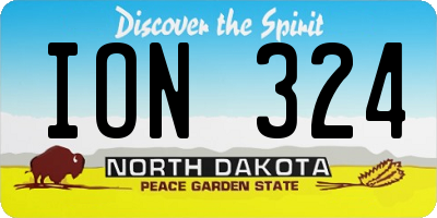 ND license plate ION324