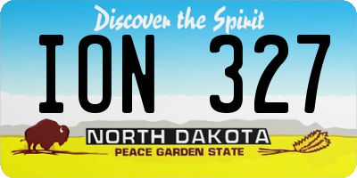 ND license plate ION327