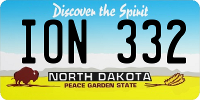 ND license plate ION332