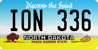 ND license plate ION336