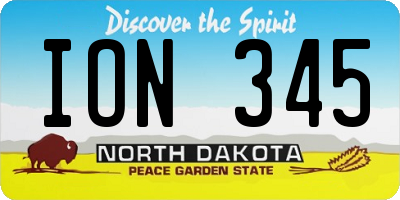 ND license plate ION345