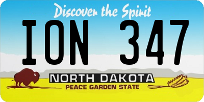 ND license plate ION347