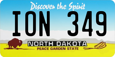 ND license plate ION349