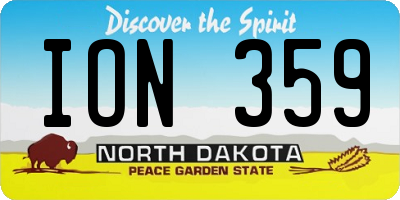 ND license plate ION359