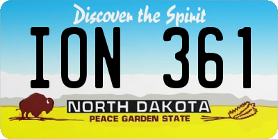 ND license plate ION361