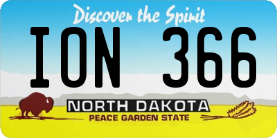 ND license plate ION366