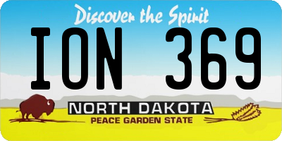 ND license plate ION369