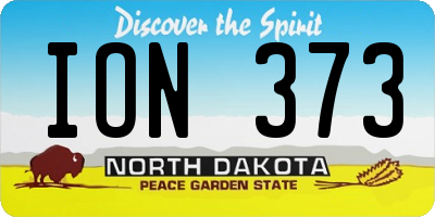 ND license plate ION373