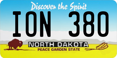 ND license plate ION380