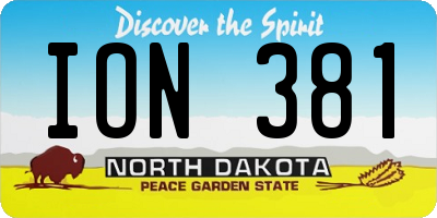 ND license plate ION381