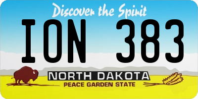 ND license plate ION383